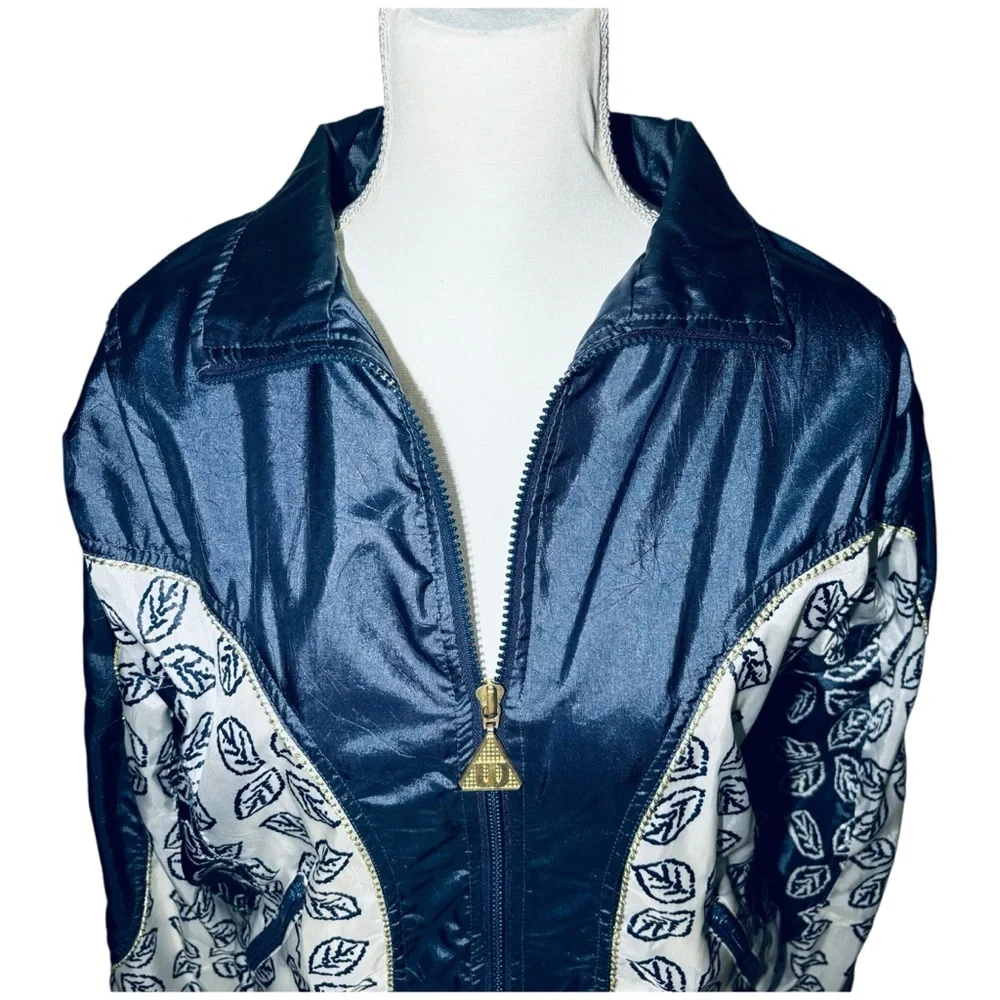 Wilson Size Small Vintage Windbreaker‎ Leaves Leaf Bomber Jacket Coat Full Zip